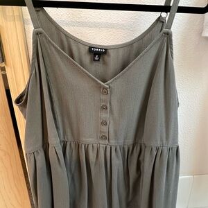 Torrid Gray Button-Front Top